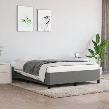 Bed Frame Dark Grey 152x203 cm Queen Fabric