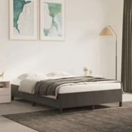 Detailed information about the product Bed Frame Dark Grey 153x203 cm Queen Size Velvet