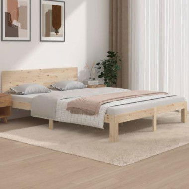 Bed Frame Solid Wood 153x203 Cm Queen Size