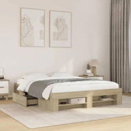 Detailed information about the product Bed Frame Sonoma Oak 150x200 cm Engineered Wood