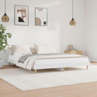 Detailed information about the product Bed Frame White 183x203 cm King Size Engineered Wood