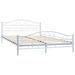 Bed Frame White Metal 137x187 cm Double Size. Available at Crazy Sales for $169.95