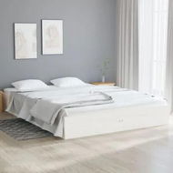 Detailed information about the product Bed Frame White Solid Wood 137x187 cm Double Size