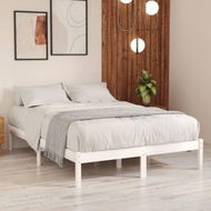 Detailed information about the product Bed Frame White Solid Wood 137x187 Double Size