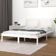 Detailed information about the product Bed Frame White Solid Wood 183x203 cm King Size