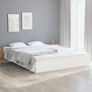 Detailed information about the product Bed Frame White Solid Wood 183x203 cm King Size