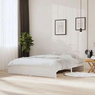 Detailed information about the product Bed Frame White Solid Wood 183x203 cm King Size