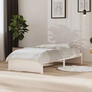 Detailed information about the product Bed Frame White Solid Wood 92x187 cm Single Size