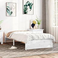 Detailed information about the product Bed Frame White Solid Wood 92x187 cm Single Size