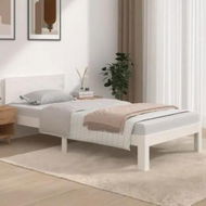 Detailed information about the product Bed Frame White Solid Wood 92x187 cm Single Size