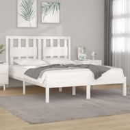 Detailed information about the product Bed Frame White Solid Wood Pine 183x203 cm King Size