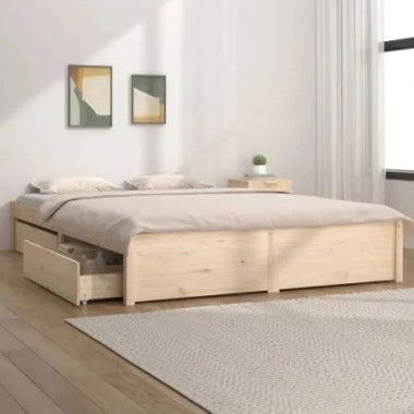 Bed Frame with Drawers 137x187 cm Double Size