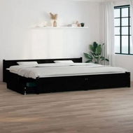 Detailed information about the product Bed Frame with Drawers Black 183x203 cm King Size