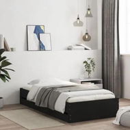 Detailed information about the product Bed Frame with Drawers Black 90x190 cm Engineered Wood