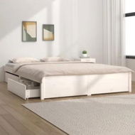 Detailed information about the product Bed Frame with Drawers White 137x187 cm Double Size