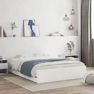 Detailed information about the product Bed Frame with Drawers White 150x200 cm Engineered Wood