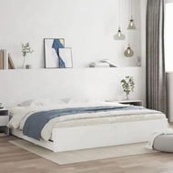 Detailed information about the product Bed Frame with Drawers White 183x203 cm King Size Engineered Wood