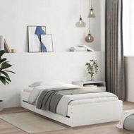 Detailed information about the product Bed Frame with Drawers White 90x190 cm Engineered Wood