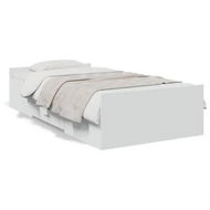 Detailed information about the product Bed Frame with Drawers White 90x190 cm Engineered Wood