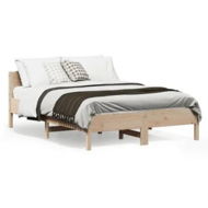 Detailed information about the product Bed Frame with Headboard 135x190 cm Solid Wood Pine