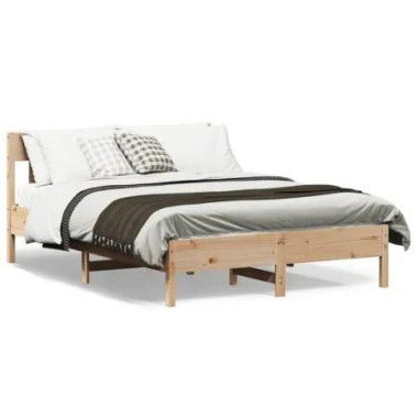 Bed Frame with Headboard 150x200 cm Solid Wood Pine