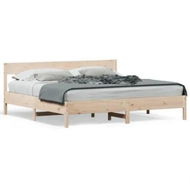 Detailed information about the product Bed Frame with Headboard 183x203 cm King Size Solid Wood Pine