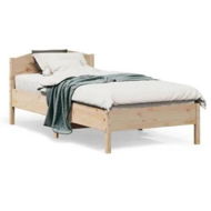 Detailed information about the product Bed Frame with Headboard 90x190 cm Solid Wood Pine