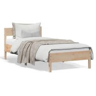 Detailed information about the product Bed Frame with Headboard 90x190 cm Solid Wood Pine