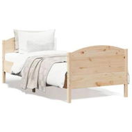 Detailed information about the product Bed Frame with Headboard 90x190 cm Solid Wood Pine