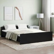 Detailed information about the product Bed Frame with Headboard and Footboard Black 150x200 cm