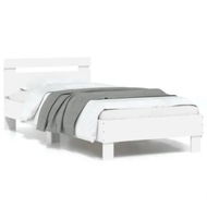 Detailed information about the product Bed Frame with Headboard and LED Lights White 90x190 cm