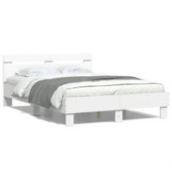 Detailed information about the product Bed Frame with Headboard and LED White 135x190 cm