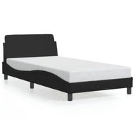 Detailed information about the product Bed Frame with Headboard Black 107x203 cm Faux Leather