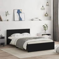 Detailed information about the product Bed Frame with Headboard Black 135x190 cm