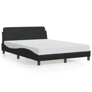 Detailed information about the product Bed Frame with Headboard Black 137x190 cm Faux Leather