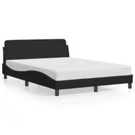 Detailed information about the product Bed Frame with Headboard Black 137x190 cm Velvet