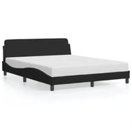 Detailed information about the product Bed Frame with Headboard Black 152x203 cm Velvet