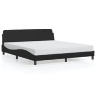 Detailed information about the product Bed Frame with Headboard Black 183x203 cm King Size Faux Leather