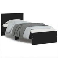 Detailed information about the product Bed Frame with Headboard Black 90x190 cm Engineered wood