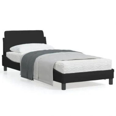 Bed Frame with Headboard Black 90x190 cm Fabric