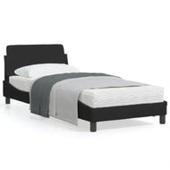 Detailed information about the product Bed Frame with Headboard Black 90x190 cm Fabric