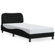 Detailed information about the product Bed Frame with Headboard Black 90x190 cm Fabric