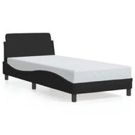 Detailed information about the product Bed Frame with Headboard Black 90x190 cm Fabric