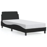 Detailed information about the product Bed Frame with Headboard Black 90x190 cm Faux Leather