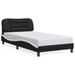 Bed Frame with Headboard Black and White 106x203 cm King Single Size Faux Leather. Available at Crazy Sales for $259.95