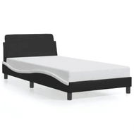 Detailed information about the product Bed Frame with Headboard Black and White 107x203 cm Faux Leather