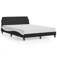 Detailed information about the product Bed Frame with Headboard Black and White 137x190 cm Faux Leather