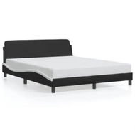 Detailed information about the product Bed Frame with Headboard Black and White 152x203 cm Faux Leather