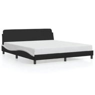 Detailed information about the product Bed Frame with Headboard Black and White 183x203 cm King Size Faux Leather