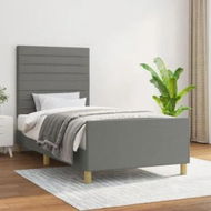 Detailed information about the product Bed Frame with Headboard Dark Grey 106x203 cm King Single Size Fabric